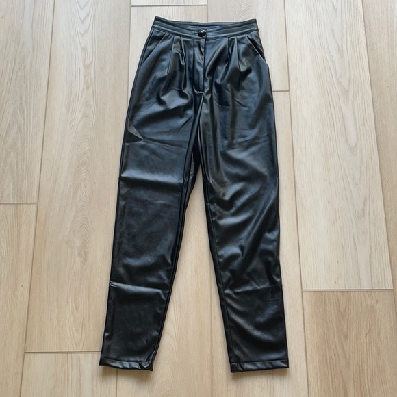 Princess Polly black high waisted leather pants - Picture 3 of 3